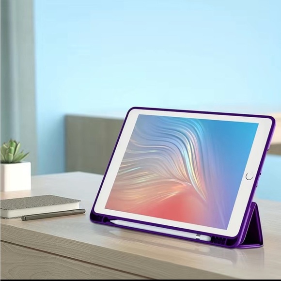10.21nch TPU Smart Stand Back Case Cover With Pencil Holder (Dark Purple) NEW - Picture 8 of 16